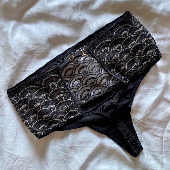 Coco de Mer Gilded Arch High Waisted thong - Picture 2 of 3